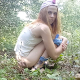 A blonde girl squats in the woods and struggles to take a shit. No poop action or product can be seen. She wipes her ass with a leaf when finished. Presented in 720P HD. 632MB, MP4 file. About 12 minutes.